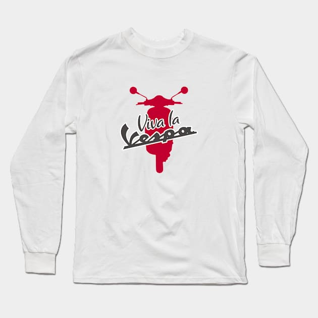 viva la vespa red Long Sleeve T-Shirt by vespatology